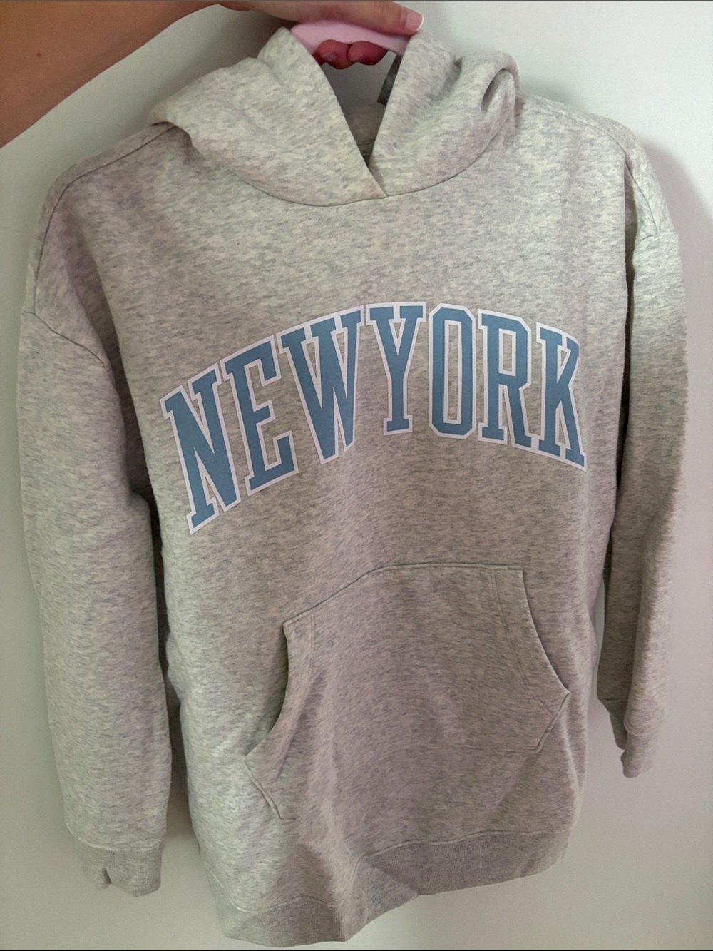 GAP Light Gray Hoodie with Blue NEWYORK Logo